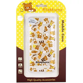 Rilakkuma 拉拉熊 ASUS ZenFone 5 繽紛系列 彩繪透明保護軟套字母