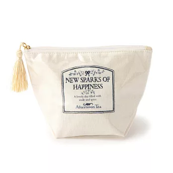 【Afternoon Tea】休閒字母船形化妝包(象牙白)