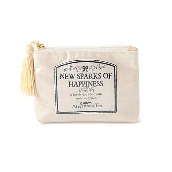 【Afternoon Tea】休閒字母面紙化妝包(象牙白)