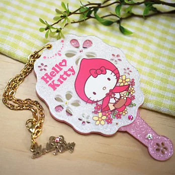 《綠芽創意》童話紅帽 Hello Kitty 手持鏡組 / 壓克力手拿鏡