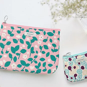 Livework Promenade 森林漫步棉質萬用收納包-雨花粉紅