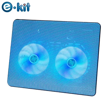 逸奇e-Kit CKT-N139 12cm雙風扇超薄筆電散熱墊(藍)藍色