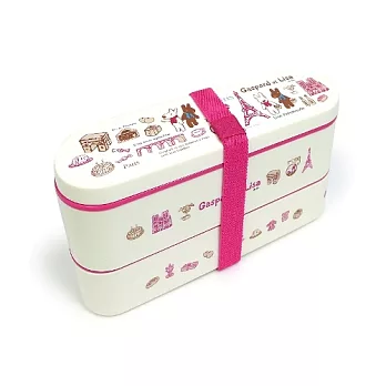 麗莎和卡斯柏-雙層便當盒(附筷白)