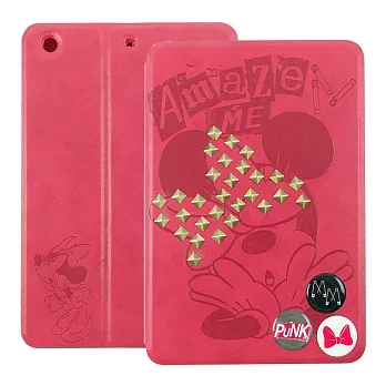 Disney iPad mini2 Retina時尚搖滾鉚釘米妮壓紋可立式皮套鉚釘米妮