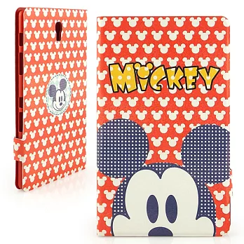 Disney Samsung Galaxy Tab S 8.4 可愛大頭彩繪側掀可立式皮套米奇