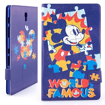 Disney Samsung Galaxy Tab S 8.4 可愛拼圖米奇彩繪側掀可立式皮套拼圖米奇