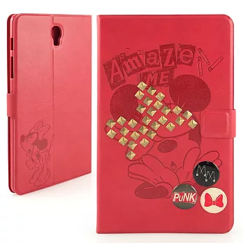 Disney Samsung Galaxy Tab S 8.4 時尚搖滾鉚釘米妮壓紋可立式皮套鉚釘米妮