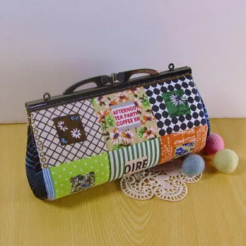 手縫ok!-時尚風眼鏡口金包(拼布材料包)