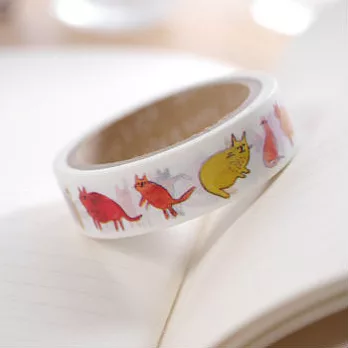 【Aimez le style】和紙膠帶_各種姿態的貓