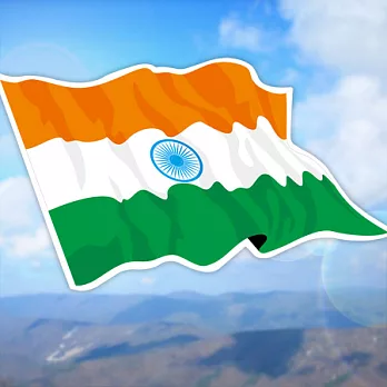 【國旗商品創意館】印度國旗飄揚抗UV、防水貼紙2入/India/世界多國款可選購