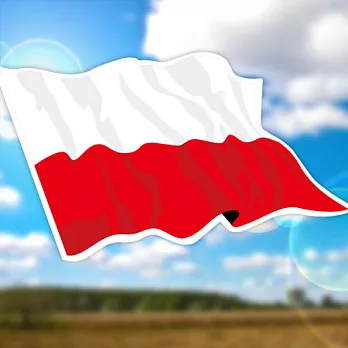 【國旗商品創意館】波蘭國旗飄揚抗UV、防水貼紙2入/Poland/世界多國款可選購