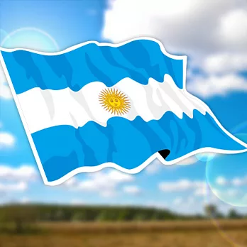 【國旗商品創意館】阿根廷國旗飄揚抗ＵＶ、防水貼紙2入／Argentina／世界多國款可選購