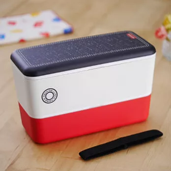 【Prime Nakamura】經典丹寧長形雙層便當盒730ml(BK)