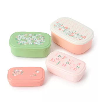 【Afternoon Tea】粉嫩花園收納型保鮮盒4入組粉紅