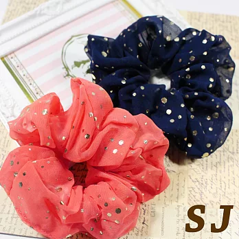 【SJ】韓系燙金點點輕透圈束-風格藍