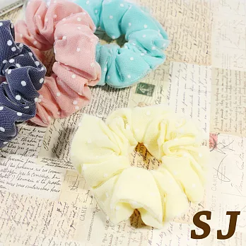 【SJ】日韓百搭雪紡點點雙層圈束-柔嫩黃