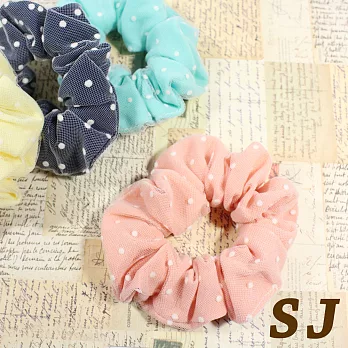 【SJ】日韓百搭雪紡點點雙層圈束-輕甜粉