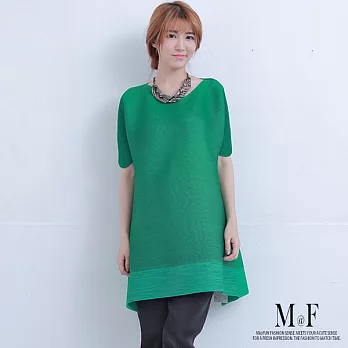 【M@F】簡約配色壓摺上衣(3色)-FREEFREE綠