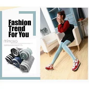 韓版超顯瘦貼身,運動復古風双線百搭褲(加長版) -FREE湖水綠