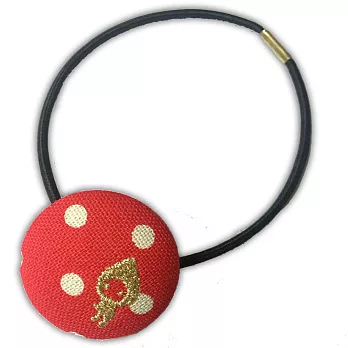 layoo 來喲│【馬卡龍】繽紛布包扣髮束/髮圈紅白點