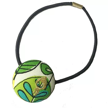 layoo 來喲│【馬卡龍】繽紛布包扣髮束/髮圈綠森林