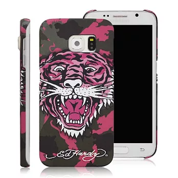 ED HARDY SAMSUNG S6 edge保護殼-粉紅迷彩老虎