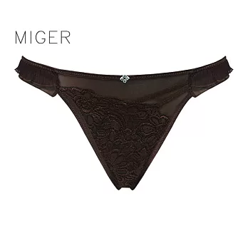 [MIGER密格內衣]波浪裙擺蕾絲性感中低腰丁字褲-8269-台灣製-FREE咖啡色