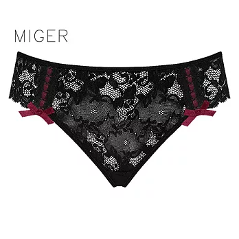 [MIGER密格內衣]蕾絲性感中低腰丁字褲(此款偏大)-8305-台灣製-FREE葡萄紫