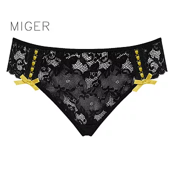 [MIGER密格內衣]蕾絲性感中低腰丁字褲(此款偏大)-8305-台灣製-FREE黃色