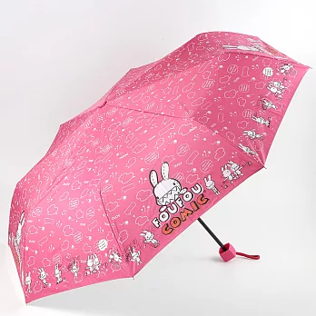 《Foufou Licensed》手開晴雨折疊傘V.2- Comics桃紅