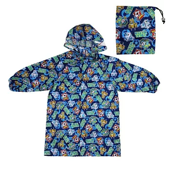妖怪手錶兒童連身雨衣。藍色