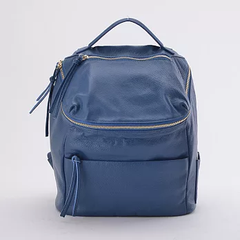 【La Poche Secrete天然皮革】收藏異想,逐夢者水染牛皮後背包 -爵士藍