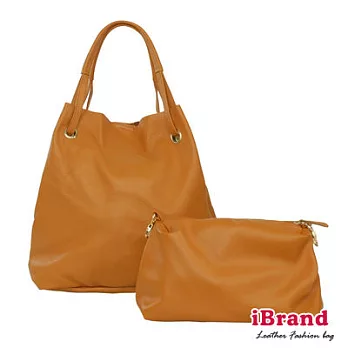 【i Brand 天然皮革】Early Autumn 風尚垂墜包 -焦糖咖