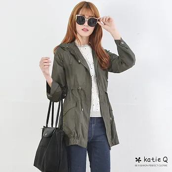 【KatieQ】可攜式輕盈軍裝外套(2色)-M-XLM軍綠