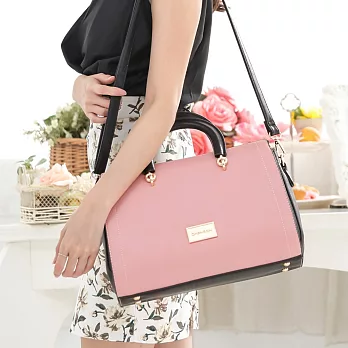 CHENSON 雙色拼接系列_經典長方包 黑X粉(CG80120-P)