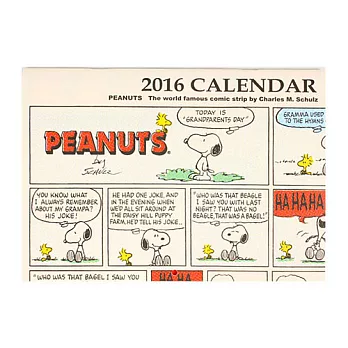 《Sanrio》SNOOPY 2016 寬型壁曆
