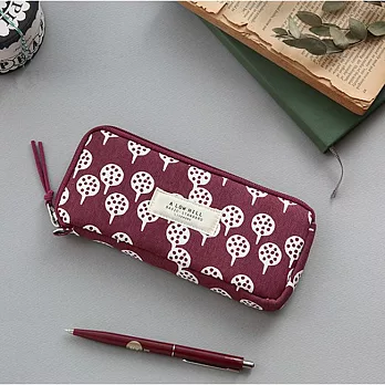 Livework 長吐司拉鍊筆袋-樹莓紅