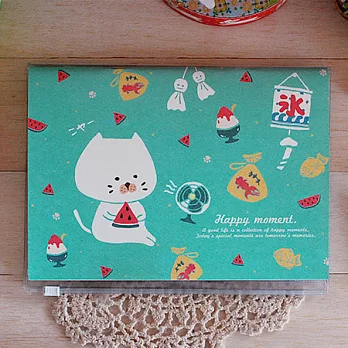 《Mori Shu》美好時光票根收藏本-包子貓夏日西瓜款(附收納書套)