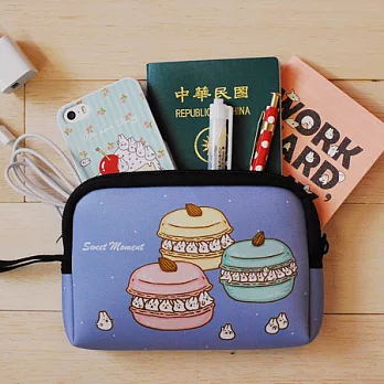 《Mori Shu》護照旅行/手機硬碟3C包- 麻糬兔馬卡龍