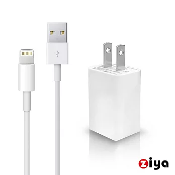 [ZIYA] Apple Lightning USB 線+迷你USB充電器組合(OEM)