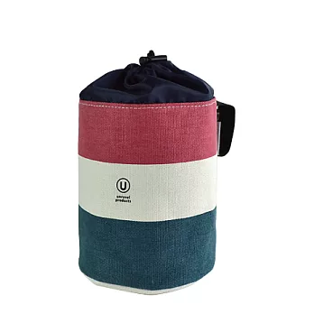 【L’ABSURDE】Connie雙色保冷圓筒便當袋(紅藍)