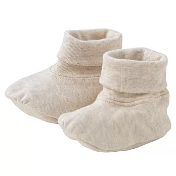 [MUJI 無印良品]新生兒有機棉柔滑腳套粉米