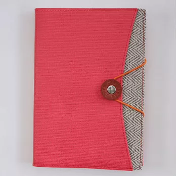 2016 B6合皮布料雙搭束帶手帳/桃紅