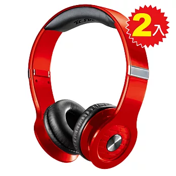 T.C.STAR 紅色藍牙無線耳機麥克風2入組TCE6850RD