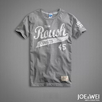 【JOE & WEI】45破版美式印花短TEE(2色)-M-XLM灰