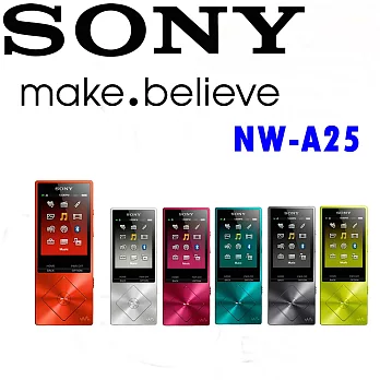 SONY NW-A25 隨型色彩 Hi-Res 好音質 MP3 內建16G最高可支援128G記憶卡 台灣SONY公司貨保固18個月丹砂紅