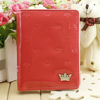 AmaZing 皇冠標誌漆皮亮面甜心女用短夾 (5色可選)西瓜紅