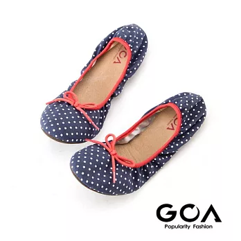 GOA圓點摺疊娃娃鞋36藍底白點