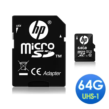 HP 64GB UHS-1 C10 microSDHC 記憶卡(含轉卡)