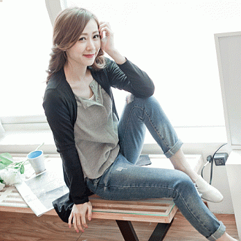 ROSE。顯瘦版彈力外套 黑系